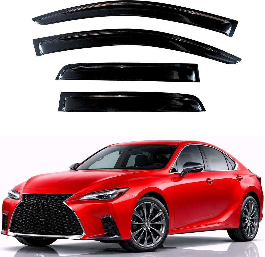 KPY Rain Guards Fit for 2021-2025 Lexus IS300 IS350 IS500, Out-Channel Window Visors Vent Wind Deflectors 4PC, Car Accessories for 21-25 Lexus is Series