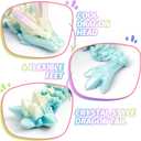 3D Printed Dragon Easter Basket Stuffers - Blue Rainbow - 12" Flexible Crystal Dragon with Egg, Unique Easter Decor, Cool Fidget Toy, Birthday Gift, Desk Pet Figure, Medium