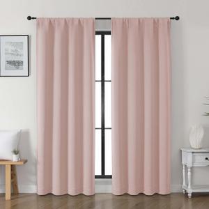 Gwine Valentine's Day Blush Pink Blackout Curtains for Living Room 72 inches Long, Noise Reducing Room Darkening Curtains for Bedroom, Farmhouse Decor with Rod Pocket, Each 40" Wx72 L,2PCS