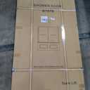 DELAVIN 56-59 in. Semi-Frameless Double Sliding Tub Door, Shower Doors, Bypass Bathtub Door, Tub Shower Door, SGCC Tempered Glass Doors with Explosion-Proof Film, Stainless Steel, Matte Black