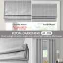 Madison Park Galen Cordless Roman Shade, 34"W x 64"H, Sheen Grey Room Darkening, Thermal Insulated, Energy Efficient Window Blind with Subtle Sheen Basketweave Fabric for Privacy