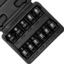 MIXPOWER 11 Pieces 3/8-inch Drive Pipe Plug Socket Set, SAE, CR-MO, Tapered Male Square Drive, Chamfered Female Square Drive