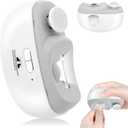 AOOWU Electric Nail Clipper, Automatic Nail Clippers and Polisher 2 in 1, Portable Electric Nail Cutter with Nail Scraps Storage, LED Light, USB Charging, Safety Nail Trimmer for Elderly Adult Baby