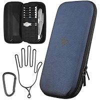 GLORIEROO Active Carbon Fabric Odor - Absorbing Golf Glove Holder Case with Glove Shaper - Fits Golf Club Bag, Multifunctional Golf Organizer for Phone, Tees, Divot Tool, Golf Gifts for Men & Women