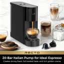 CHULUX RectoCafé Espresso Machine for Nespresso Original Capsule Pod, 20 Bar Professional Italian Pump Coffee Machine, Extra Mini Espresso Maker for Home & Office, Black