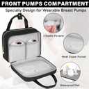 Wearable Breast Pump Bag with Cooler Compartment Compatible with Momcozy M5/S12 Pro, Elvie & Medela Pump in Style, Carrying Case with a Ice Pack & Waterproof Mat for Breast Pump and Accessories, Black
