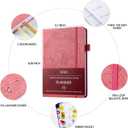 SEQES A5 Undated Planner- Leather Cover with goal tracker,full focus And habit To Increase Productivity organizer And Goal Setting & Reflection Journal | Weekly/Monthly Planner (pink)