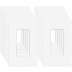 MLLIZH 10 Pack 1-Gang Screwless Wall Plate, Decora Outlet Cover Plates, 4.57” H x 2.76” L, for Light Switch, Dimmer, GFCI, USB Outlet