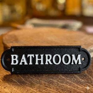 2 Pack Bathroom Signs Decorative Cast Iron Retro Metal Door Plaque Women Men Farmhouse Cute Decoration for Restroom Home Decor Wall Art Decor for Office Shop Hotel Bar Restaurant