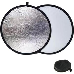 MDRTIRIM 2 in 1 Light Reflectors Board Folding Portable Photographic Equipment Photography Shooting Filler Board 12" (30cm) Indoor and Outdoor Fill Light Reflection