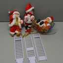 Leitee 3 Pcs Electric Santa Claus Decoration - Rope Ladder Parachute Somersault Musical Santa Climbing Ladder Plush Doll Figurine Christmas Tree Hanging Ornaments Xmas Gift