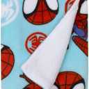 Marvel Spidey Light Blue, Red and White Super Soft Sherpa Toddler Blanket