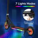 Scoothop Electric Scooter for Kids Ages 6+, 150w Hub Motor, Up to 10 mph, 60 mins Ride Time, Led Display, Colorful Lights, 4 Height Adjustable, Best Gift Ideas for Boys and Girls, Black