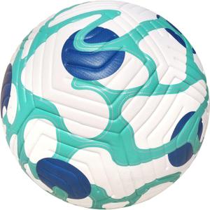 Wear-Resistant PU Soccer Ball, Size 5 Machine-Stitched Soccer Ball , Teens & Adults ,Training & Match Use Ball,Festival Gift Ball(1 ball, 1 mesh bag, 1 air pump, 1 inflat needle)-lightbluestripedblue