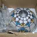 YingJu Tiffany Lamp,Yellow Stained Glass VintageTable Lamp,12X12X19 Inches Baroque Style Desk Lamp for Bedroom,Living Room,Home Office (Including LED Bulbs)