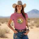 Western Shirts for Women Cactus T-Shirt Country Themed Tee Tops (Pink, XL)