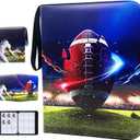 900 Cards Football Card Binder, 9-Pocket Card Collections Trading Card Binder 50 Pages Double-Sided Cards Holder with Zipper 3-Ring Card Album for Sports Football Card Sleeves Protectors