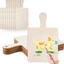 12 PCS Mini Cutting Boards for Crafts, 5.51 X 9.06 Inch Unfinished Wood Crafts Bulk Cutting Boards with Handles Small Charcuterie Board for DIY Home and Kitchen Cooking Decorations