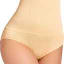 Women's Tummy Control Shapewear Panties Hi-Waist Body Shaper Underwear Slimming Briefs Compression Minimalist (Beige, XXXL)