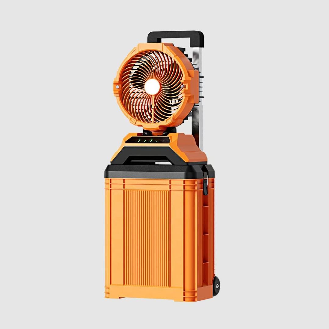 30L Bucket Portable Misting Fan, 30000mAh Rechargeable Battery Powered Oscillating Cooling Fan, 4 Strong Winds, Brushless Motor Outdoor Fans for Fishing, Travel, Garden, Golf, Tent