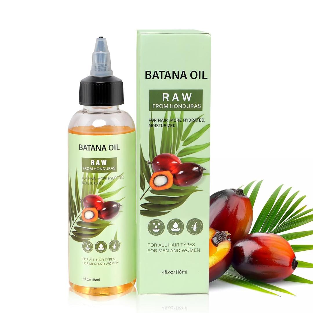 Organic Batana Oil for Hair Growth - 100% Pure Raw & Unrefined from Honduras, Promotes Thicker Hair, Reduces Loss & Strengthens Scalp - Men & Women - 4 Fl Oz (1 Pack)