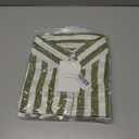 3 x Summer Tops for Women Striped Button Down Shirts Collar Guaze Shirt Trendy Vacation Work Linen Blouse (Green, XL)