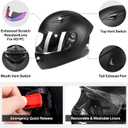 DOT Lightweight Full Face Motorcycle Street Bike Helmets with Extra Tinted Visor for Adults Men and Women, DOT Approved(Matte Black,M)