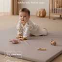 Blissful Diary Vegan Leather Baby Play Mat, 50x50 Thicken Foam Cushioned & Waterproof Playpen Mat for Infants and Toddlers, Stylish and Just Wipe-Clean Playmat for Baby Play on Floor, Brown Gray (50" X 50")