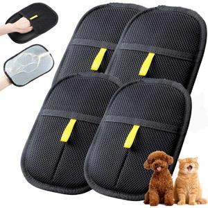 DelliodMaz 4 Packs Thickened Pet Hair Removal Gloves for Dogs & Cats, Electrostatic Pet Hair Remover Glove, Reusable Magic Brush Pet Hair Remover Tool for Clothing, Couch, Bed, Carpet, and Car Seat