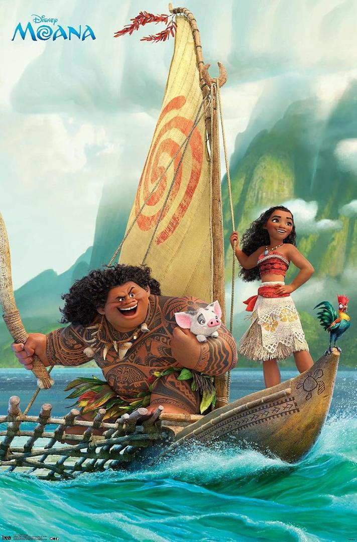 Trends International Disney Moana - Group Wall Poster, 19L x 13W, Premium Unframed Version