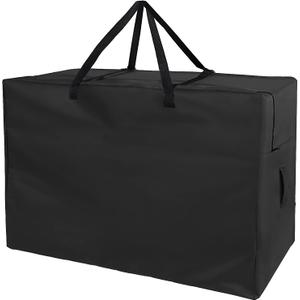 Folding Mattress Storage Bag - Andacar 63 inch Foldable Mattress Carry Case Fits for Tri-Fold Up to 6 inch Queen Mattress Waterproof Cushion Storage Bag - 61"L28"W18"H, Black, Cover Only
