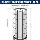 NearMoon Toilet Paper Organizer Stand, Free Standing 3 Rolls Tissue Storage, Metal Bathroom Accessory, Rustproof Toilet Roll Holder for Kitchen Countertop Inside Cabinet Shelf(Metal Base, Matte Black)