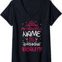 Womens My Princess Name is Drinking Beauty Funny V-Neck T-Shirt 2XL