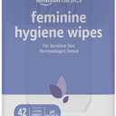 Amazon Basics Flushable Feminine Hygiene Wipes, pH Balanced, Gynecologist Tested, Septic and Sewer Safe, Fresh Scent, Alcohol Free, 168 Count (4 Packs of 42)