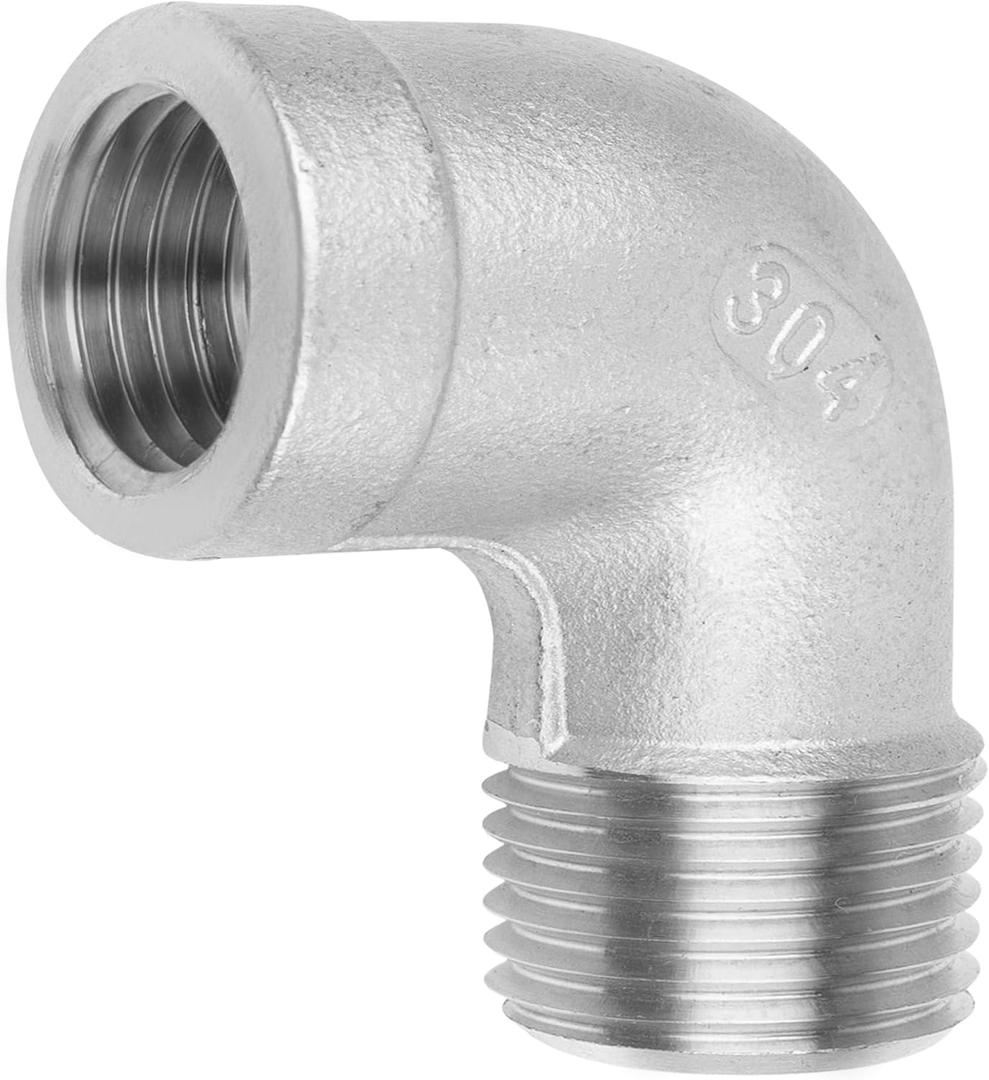 Stainless Steel 304 Cast Pipe Fitting, 90 Degree Street Elbow, 1-1/2" NPT Male x 1-1/2" NPT Female, Pack of 1