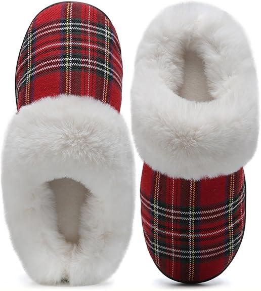 WateLves Women's Slippers Comfort Memory Foam House Slippers Plush Lining Bedroom Shoes for Indoor & Outdoor 38/39