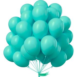 PartyWoo Teal Balloons 100 pcs 10 Inch Turquoise Aqua Blue Dark Teal Latex Helium Balloons for Graduation Wedding Baby Shower Bridal Shower Gender Reveal Birthday Party Decorations Teal-Y69