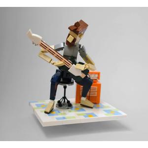 Guitar with Vintage Music Guitar Building Set-Collector's Guitarist Figurine & Electric Guitar Amp for Adults, 323pc Brick