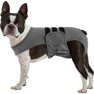 Lelepet Dog Diapers Female Washable, Reusable Puppy Doggie Pet Panties for Dogs in Heat, Adjustable Dog Diapers with Suspenders for Small Medium Large Dogs in Heat, Period, Incontinence, Grey M