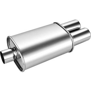 Catekro Exhaust Muffler Y Pipe 2.5" Inlet 3" Dual Outlet 21.3" Length