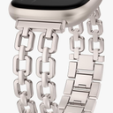 Wearlizer Metal Band Compatible with Fitbit Versa 4 Bands for Woman/Versa 3/Sense 2/Sense Bands Women, Dressy Chain Strap Designer Stainless Steel Bracelet Wristband