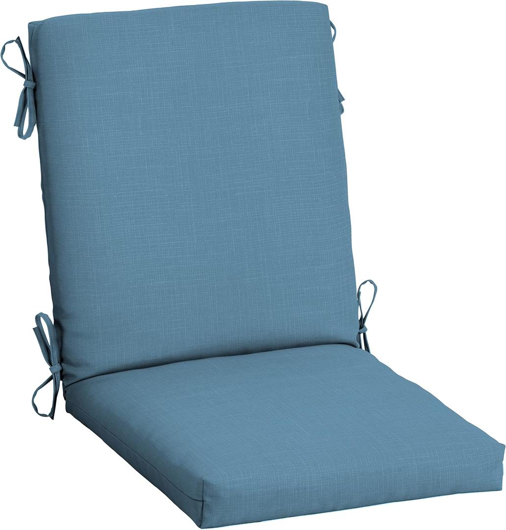 Arden Outdoor Dining Chair Cushion, 20 in x 20 in, Weather-Proof, Rain-Proof, Fade Resistant Patio Cushion for Patio, Dining, or Rocking Chairs 20 x 20, French Blue Texture