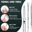 Toenail Clippers for Seniors Thick Toenails, Angled Head Toe Nail Clippers Adult Thick Nails, Wide Jaw Opening with Catcher, Long Handle Nail Cutter Professional Pedicure Tool for Men Women