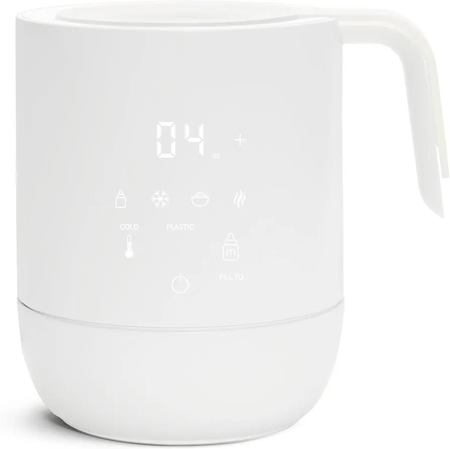 Munchkin Precision Baby Bottle Warmer for Breastmilk, Formula, Food Jars, and Sterilizing Small Parts - Compatible with All Bottle Brands, Glass, Silicone & Plastic, Digital Display, White (Plug-in)