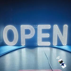 40"x14" Open Sign, LED Open Sign for Business with Remote Control, Ultra Bright Dimmable with 3 Scene Modes, Large Illuminated Sign for Storefront Window, Cafe, Bar, Restaurant, Salon (Cool White)
