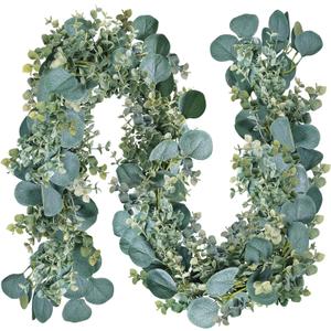8.3' Long Faux Eucalyptus Greenery Garland - Silver Dollar Eucalyptus for Wedding Arch, Swag, Backdrop, Doorways, Mantel, Table Runner - Indoor/Outdoor