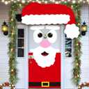 LioNergy Santa Door Cover Decoration, 6.5 x 3.9Ft Large DIY Felt Christmas Santa Set, Merry Christmas Door Decoration Felt Craft Kits for Xmas Gifts Party Favors
