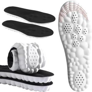4D Cloud Insoles for Men and Women, Memory Foam Cloud Insoles Super Soft Anti-Fatigue, Shock Absorption, Relieve Foot Pain, (Black, Women: US 7-8.5)