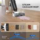 4-in-1 Steam Vacuum Mop - High-Performance Wet Dry Floor Cleaner for Hardwood Floors Carpets, 212F Steam for Tough Stains, Self-Cleaning LED Display