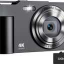 Digital Camera, FHD 4K Digital Point and Shoot Camera with 16X Zoom Anti Shake, 48MP Compact Small Camera with 32GB Card for Boys Girls Kids